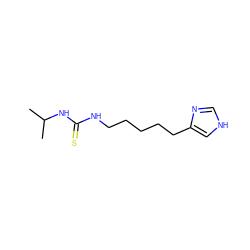 CC(C)NC(=S)NCCCCCc1c[nH]cn1 ZINC000013741808