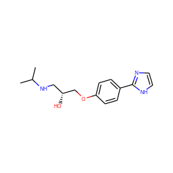 CC(C)NC[C@@H](O)COc1ccc(-c2ncc[nH]2)cc1 ZINC000013731042