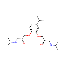 CC(C)NC[C@@H](O)COc1ccc(C(C)C)cc1OC[C@H](O)CNC(C)C ZINC000005614044