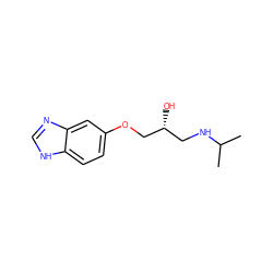 CC(C)NC[C@@H](O)COc1ccc2[nH]cnc2c1 ZINC000116456360