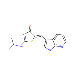 CC(C)NC1=NC(=O)/C(=C/c2c[nH]c3ncccc23)S1 ZINC000040943028