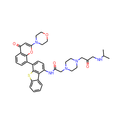 CC(C)NCC(=O)CN1CCN(CC(=O)Nc2ccc(-c3cccc4c(=O)cc(N5CCOCC5)oc34)c3sc4ccccc4c23)CC1 ZINC000150546855