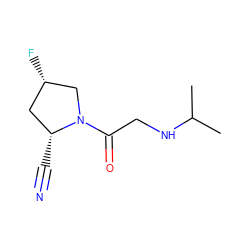 CC(C)NCC(=O)N1C[C@@H](F)C[C@H]1C#N ZINC000040401535