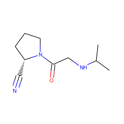 CC(C)NCC(=O)N1CCC[C@H]1C#N ZINC000013522810