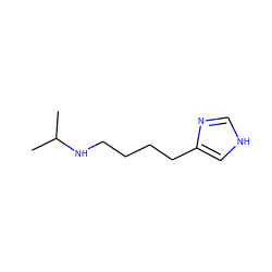 CC(C)NCCCCc1c[nH]cn1 ZINC000013685823