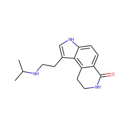 CC(C)NCCc1c[nH]c2ccc3c(c12)CCNC3=O ZINC000042920128