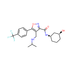 CC(C)NCc1c(C(=O)N[C@@H]2CCC[C@H](O)C2)noc1-c1ccc(C(F)(F)F)cc1 ZINC000071329608