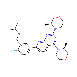 CC(C)NCc1cc(-c2ccc3c(N4CCOC[C@@H]4C)nc(N4CCOC[C@@H]4C)nc3n2)ccc1F ZINC000139500854