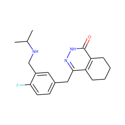 CC(C)NCc1cc(Cc2n[nH]c(=O)c3c2CCCC3)ccc1F ZINC000139500199