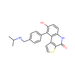 CC(C)NCc1ccc(-c2c(O)ccc3[nH]c(=O)c4sccc4c23)cc1 ZINC000149944795