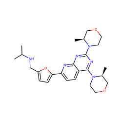 CC(C)NCc1ccc(-c2ccc3c(N4CCOC[C@@H]4C)nc(N4CCOC[C@@H]4C)nc3n2)o1 ZINC000139686295