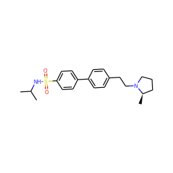 CC(C)NS(=O)(=O)c1ccc(-c2ccc(CCN3CCC[C@H]3C)cc2)cc1 ZINC000043012293