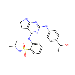 CC(C)NS(=O)(=O)c1ccccc1Nc1nc(Nc2ccc([C@@H](C)O)cc2)nc2c1CCN2 ZINC000221665863