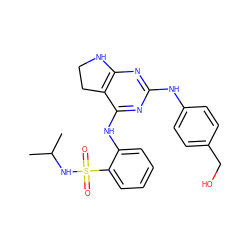 CC(C)NS(=O)(=O)c1ccccc1Nc1nc(Nc2ccc(CO)cc2)nc2c1CCN2 ZINC000200869945