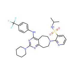 CC(C)NS(=O)(=O)c1cccnc1N1CCc2nc(N3CCCCC3)nc(Nc3ccc(C(F)(F)F)cc3)c2CC1 ZINC000144087368