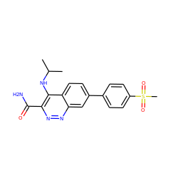 CC(C)Nc1c(C(N)=O)nnc2cc(-c3ccc(S(C)(=O)=O)cc3)ccc12 ZINC000095590607