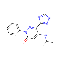 CC(C)Nc1cc(=O)n(-c2ccccc2)nc1-c1nc[nH]n1 ZINC000095921013