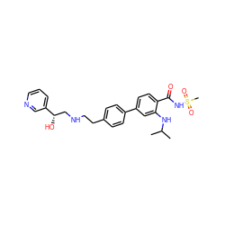 CC(C)Nc1cc(-c2ccc(CCNC[C@H](O)c3cccnc3)cc2)ccc1C(=O)NS(C)(=O)=O ZINC000040919035