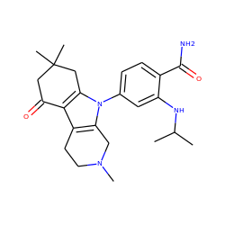 CC(C)Nc1cc(-n2c3c(c4c2CC(C)(C)CC4=O)CCN(C)C3)ccc1C(N)=O ZINC000169308146