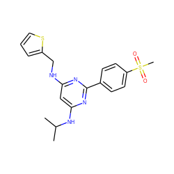 CC(C)Nc1cc(NCc2cccs2)nc(-c2ccc(S(C)(=O)=O)cc2)n1 ZINC000029132466