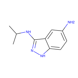 CC(C)Nc1n[nH]c2ccc(N)cc12 ZINC000063539300