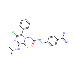 CC(C)Nc1nc(Cl)c(-c2ccccc2)n(CC(=O)NCc2ccc(C(=N)N)cc2)c1=O ZINC000013526971