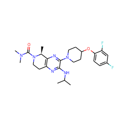 CC(C)Nc1nc2c(nc1N1CCC(Oc3ccc(F)cc3F)CC1)[C@H](C)N(C(=O)N(C)C)CC2 ZINC001772607150