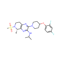 CC(C)Nc1nc2c(nc1N1CCC(Oc3ccc(F)cc3F)CC1)CCN(S(C)(=O)=O)[C@H]2C ZINC001772626717