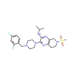 CC(C)Nc1nc2c(nc1N1CCN(Cc3ccc(F)cc3F)CC1)CCN(S(C)(=O)=O)C2 ZINC001772578748