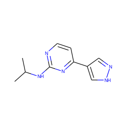 CC(C)Nc1nccc(-c2cn[nH]c2)n1 ZINC000040937089