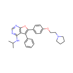 CC(C)Nc1ncnc2oc(-c3ccc(OCCN4CCCC4)cc3)c(-c3ccccc3)c12 ZINC000028879391