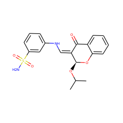 CC(C)O[C@@H]1Oc2ccccc2C(=O)/C1=C\Nc1cccc(S(N)(=O)=O)c1 ZINC000653856983