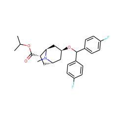 CC(C)OC(=O)[C@H]1C[C@H]2C[C@H](OC(c3ccc(F)cc3)c3ccc(F)cc3)C[C@H]1N2C ZINC000101090178