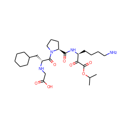 CC(C)OC(=O)C(=O)[C@H](CCCCN)NC(=O)[C@@H]1CCCN1C(=O)[C@@H](CC1CCCCC1)NCC(=O)O ZINC000003989292