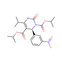 CC(C)OC(=O)C1=C(C(C)C)NC(=O)N(C(=O)OC(C)C)[C@H]1c1cccc([N+](=O)[O-])c1 ZINC000096272082