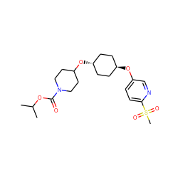 CC(C)OC(=O)N1CCC(O[C@H]2CC[C@H](Oc3ccc(S(C)(=O)=O)nc3)CC2)CC1 ZINC000473097133