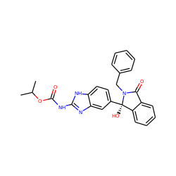 CC(C)OC(=O)Nc1nc2cc([C@]3(O)c4ccccc4C(=O)N3Cc3ccccc3)ccc2[nH]1 ZINC000013986559