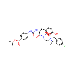 CC(C)OC(=O)c1ccc(NC(=O)N[C@@H](Cc2ccc(O)cc2)C(=O)N2CC[N+](Cc3ccc(Cl)cc3)(C(C)C)CC2)cc1 ZINC000095560574