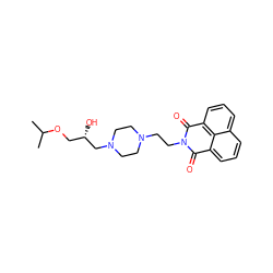 CC(C)OC[C@H](O)CN1CCN(CCN2C(=O)c3cccc4cccc(c34)C2=O)CC1 ZINC000022466049