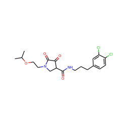 CC(C)OCCN1CC(C(=O)NCCCc2ccc(Cl)c(Cl)c2)C(=O)C1=O ZINC000141935823