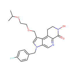 CC(C)OCCOCc1cn(Cc2ccc(F)cc2)c2cnc3c(c12)CCN(O)C3=O ZINC000071318271