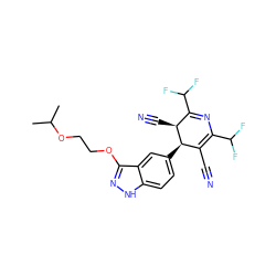 CC(C)OCCOc1n[nH]c2ccc([C@@H]3C(C#N)=C(C(F)F)N=C(C(F)F)[C@@H]3C#N)cc12 ZINC000169694600