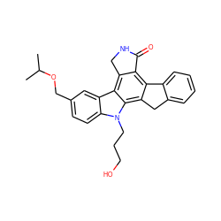 CC(C)OCc1ccc2c(c1)c1c3c(c4c(c1n2CCCO)Cc1ccccc1-4)C(=O)NC3 ZINC000001551940