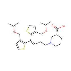 CC(C)OCc1ccsc1C(=CCCN1CCC[C@@H](C(=O)O)C1)c1sccc1COC(C)C ZINC000028566130