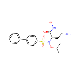 CC(C)ON([C@H](CCN)C(=O)NO)S(=O)(=O)c1ccc(-c2ccccc2)cc1 ZINC000028131536