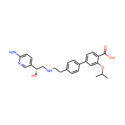 CC(C)Oc1cc(-c2ccc(CCNC[C@H](O)c3ccc(N)nc3)cc2)ccc1C(=O)O ZINC000040423899