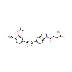 CC(C)Oc1cc(-c2nc(-c3ccc4c(c3)CCN4C(=O)CCC(=O)O)no2)ccc1C#N ZINC000073141779