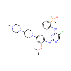 CC(C)Oc1cc(N2CCC(N3CCN(C)CC3)CC2)ccc1Nc1ncc(Cl)c(Nc2ccccc2P(C)(C)=O)n1 ZINC000148756790