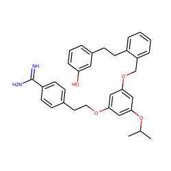 CC(C)Oc1cc(OCCc2ccc(C(=N)N)cc2)cc(OCc2ccccc2CCc2cccc(O)c2)c1 ZINC000003973193