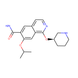 CC(C)Oc1cc2c(O[C@@H]3CCCNC3)nccc2cc1C(N)=O ZINC001772581100